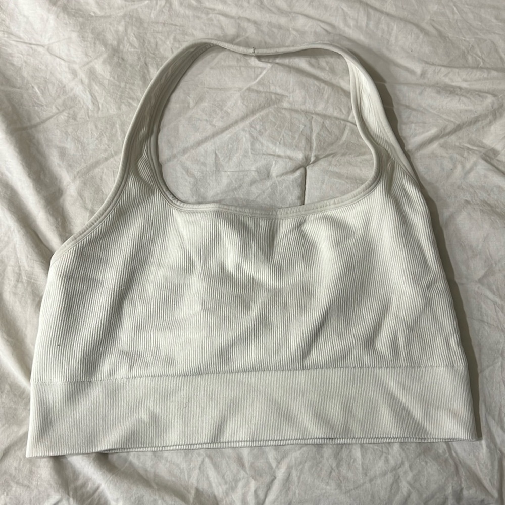 Fabletics Cloud Seamless Ribbed Halter Bralette O… - image 2